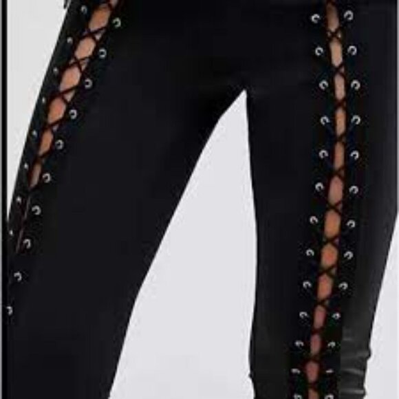 Topshop Moto Extreme Lace Up JAMIE Jeans Size 28 Tall - Picture 2 of 10